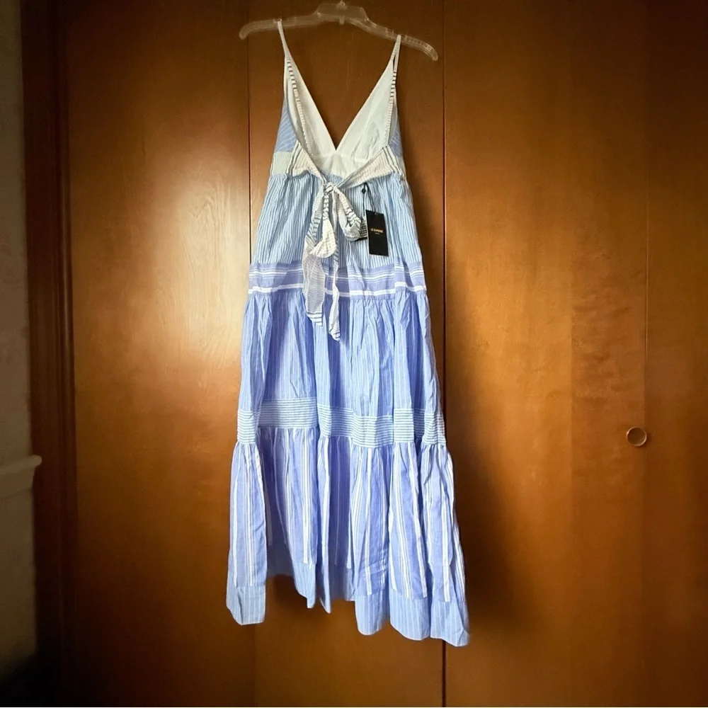 Le Superbe Getting Vertical Blue Striped Beach Dress. NWT Sz Medium Ret $395 - Picture 9 of 12